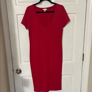 Leith Bold Red Midi Dress